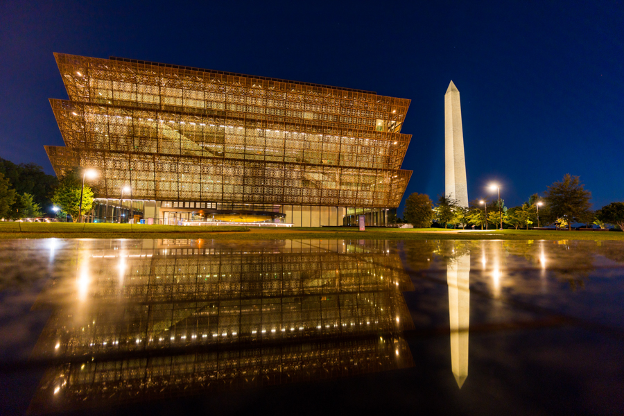 Outside shot of Smithsonian National Museum of African American History and Culture
