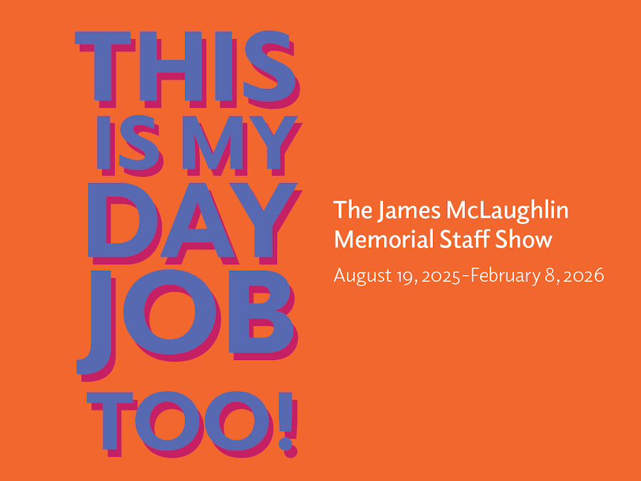 Bold text graphic announces the 2025 James McLaughlin Memorial Staff Show with dates.